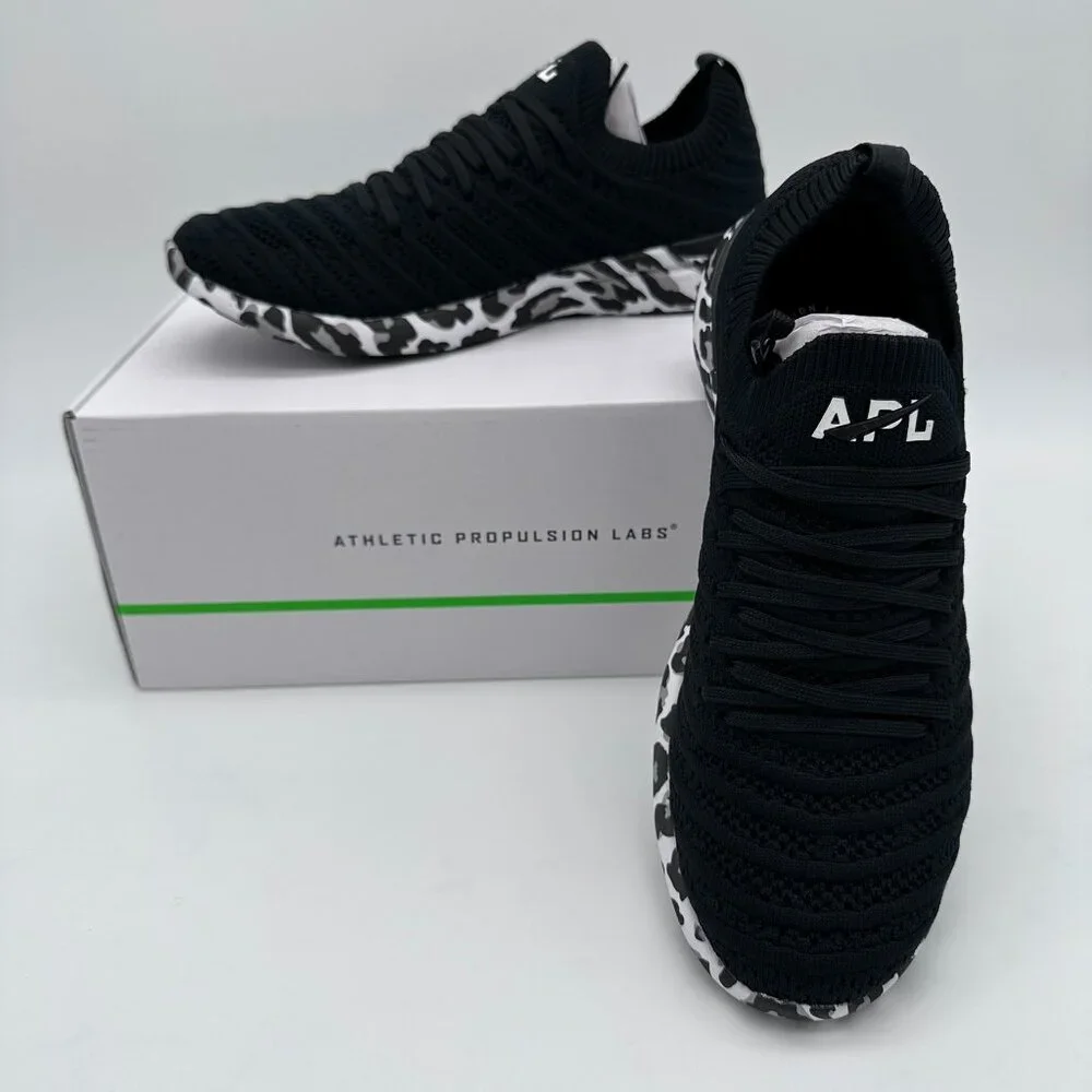 APL Women's TechLoom Wave‎ Slip On Runner Sneaker, Size 9, Black/White/Leopard